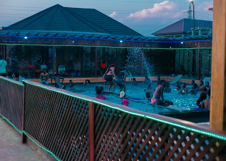 Evening celebration at the poolside area of Enoba JB Event Center